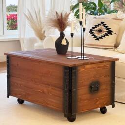 Coffee Table Xl Chest Wooden Box Vintage Shabby Ch - thumbnail 3