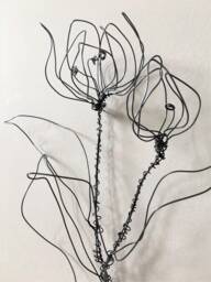 Home Decor, Wall Hanging, 2 Tulips With A Stem & Leaves, Wire Art, Unique Flower Design. 3D. 100% Handmade, Free Shipping - thumbnail 1
