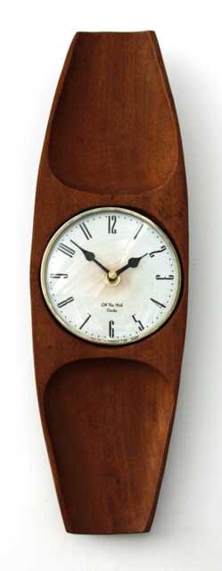 Wooden Wall Clock - New 43cm Vintage Retro Handmade Mid Century Style Country Gift Off The Clocks - image 1