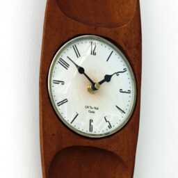 Wooden Wall Clock - New 43cm Vintage Retro Handmade Mid Century Style Country Gift Off The Clocks - thumbnail 2