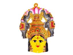 Goddess Lakshmi - For Varalakshmi Pooja , Diwali Or Wall Hanging Face With Nose Ring Solid Alloy Built To Last - thumbnail 1