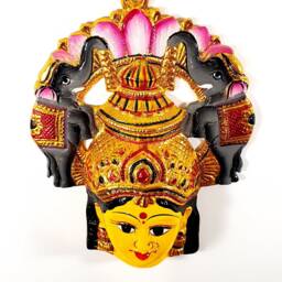 Goddess Lakshmi - For Varalakshmi Pooja , Diwali Or Wall Hanging Face With Nose Ring Solid Alloy Built To Last - thumbnail 3