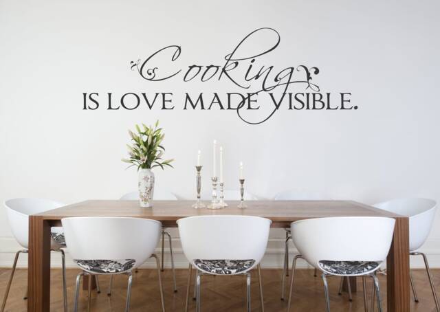 Cooking Is Love Made Visible Wall Decal - Kitchen Quote Vinyl Art - image 1