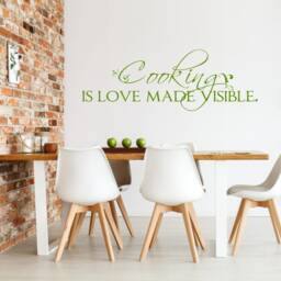 Cooking Is Love Made Visible Wall Decal - Kitchen Quote Vinyl Art - thumbnail 2