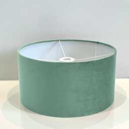 New Handmade Duck Egg Velvet Drum Lamp Shade Suitable For Tables & Ceilings With White Lining All Shapes Available Sizes On Demand - thumbnail 2