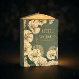 Little Women Folding Book Lamp, Louisa May Alcott Floral Glowing Green Novel Night Light, Classic Literature Desk Lamp - thumbnail 1