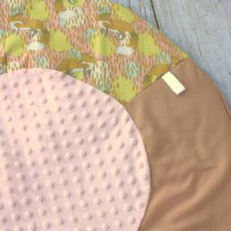 Travel Baby Play Mat - Pastel Fox Playmat Girl Shower Gift Tummy Time New Sensory Toddler - thumbnail 2