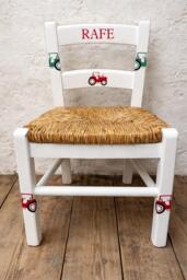 Personalised Decoupagedchildren's Chair - Tractor Theme Made To Order - thumbnail 1
