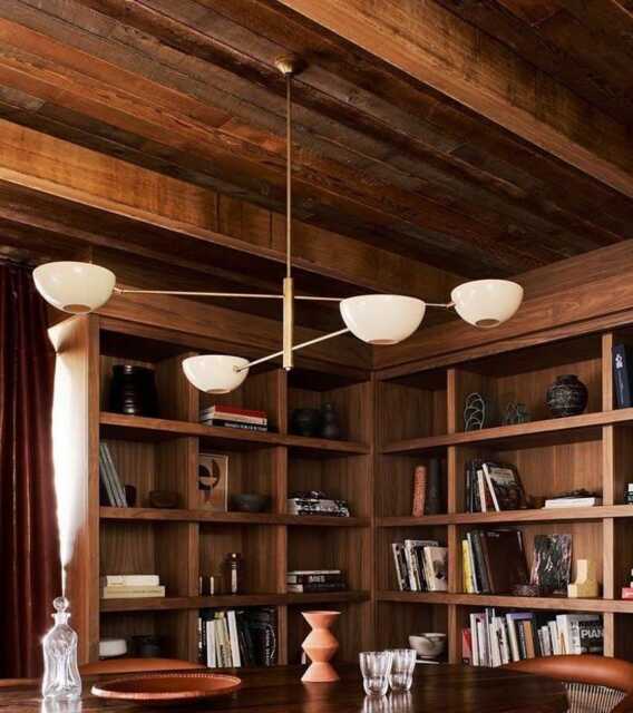 Mid Century Sputnik Chandelier 4 - Modern Brass Ceiling Light Fixture - image 1