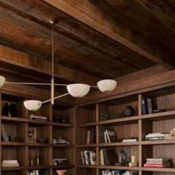 Mid Century Sputnik Chandelier 4 - Modern Brass Ceiling Light Fixture - thumbnail 2