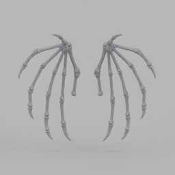 Skeletal Wings Craft Miniatures, Gothic Doll Making Accessories, Resin Printed - thumbnail 2