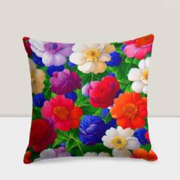 Rose Floral Pillow Cover, Paint Effect Flower Cushion, Farmhouse Decoration, Tapestry Design, Bedroom Decor, Housewarming Gift - thumbnail 2