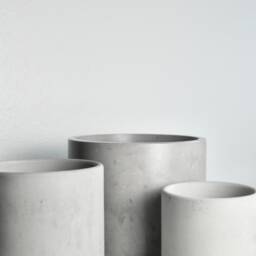Minimalist Gray Concrete Planter Modern Industrial Home Decor - thumbnail 3