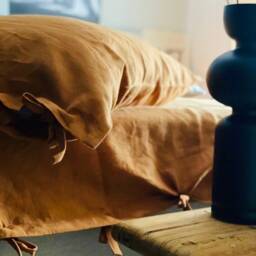 Handmade Linen Duvet Cover, Cinnamon Terracotta, Stonewashed Soft - thumbnail 3