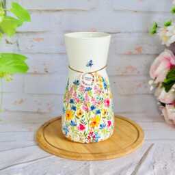 Handmade Decoupaged Floral Glass Vase, Home Decor, Flower Vase - thumbnail 2