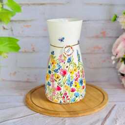 Handmade Decoupaged Floral Glass Vase, Home Decor, Flower Vase - thumbnail 3