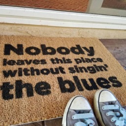 Funny Doormat Nobody Leaves This Place Without Singin The Blues, Entry Rug, Movie Quote, Adventures - thumbnail 3