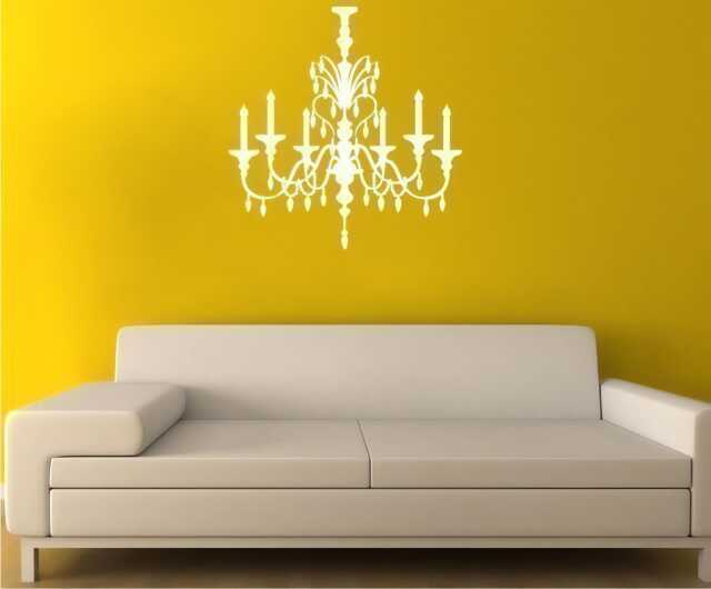 Chandelier Wall Decal Crystal - Vinyl Stickers Art Custom Home Decor - image 1