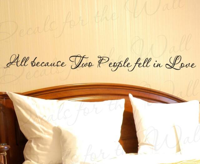 All Because Two People Fall Love Family Bedroom Pictures Living Room Wall Decal Lettering Decoration Vinyl Quote Sticker Decor Art L50 - image 1