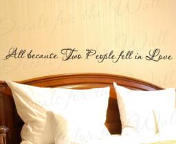 All Because Two People Fall Love Family Bedroom Pictures Living Room Wall Decal Lettering Decoration Vinyl Quote Sticker Decor Art L50 - thumbnail 1