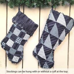 Patchwork Rag Quilted Christmas Stocking Pattern - Digital Download - thumbnail 4