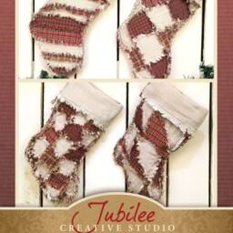 Patchwork Rag Quilted Christmas Stocking Pattern - Digital Download - thumbnail 2