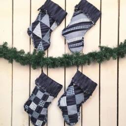 Patchwork Rag Quilted Christmas Stocking Pattern - Digital Download - thumbnail 3