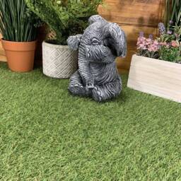 Stone Garden Cute Shy Sitting Baby Elephant Gift Statue Ornament - thumbnail 3