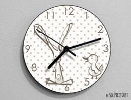Rabbit & A Duck Wall Clock - Kids Nursery Room, Teens Baby Room - thumbnail 1