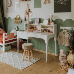 Kids School Table With A Hutch Pedestal Desk Adjustable Table, Children Storage, Vanity Home Office Drawers - thumbnail 2
