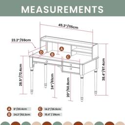 Kids School Table With A Hutch Pedestal Desk Adjustable Table, Children Storage, Vanity Home Office Drawers - thumbnail 4