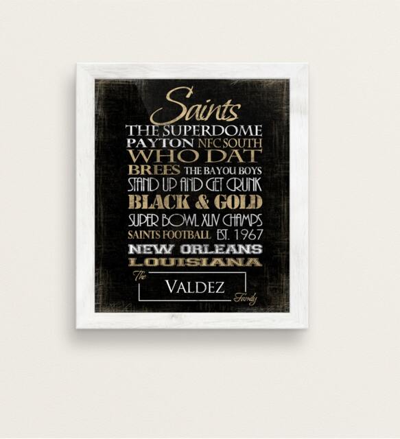 New Orleans Saints. Personalized Print Or Canvas. Gift For Saints Football Fans. Art. Saints Subway Art. Nfl - image 1