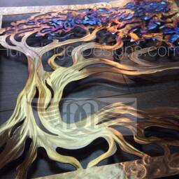 Wind Swept Oak Tree Large Metal Wall Art - thumbnail 2