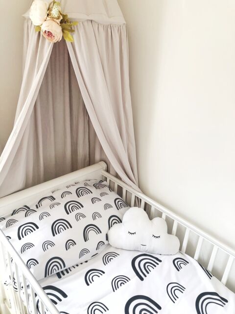 Black Rainbows & White Bedding, Monochrome Rainbows, Rainbow Decor, Children's Room Decor, Duvet Cover, Fitted Sheets - image 1
