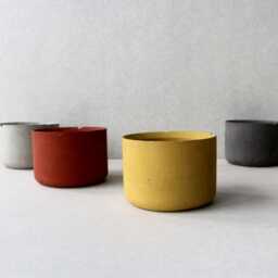 Minimalist Concrete Planter Set Of 3 - Small Succulent Pots 2, 3, 4 Inch Modern Indoor Gardening Decor Grey, Yellow, Red, Anthracite - thumbnail 2