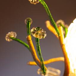 Authentic Branches Lamp With Glass Flowers - Bohemian Light Creative Craftsmanship Unique Piece Of Furniture Original Abat-Jour - thumbnail 3