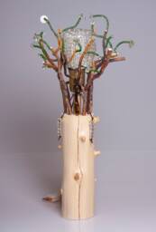 Authentic Branches Lamp With Glass Flowers - Bohemian Light Creative Craftsmanship Unique Piece Of Furniture Original Abat-Jour - thumbnail 1