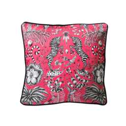 Clarke & Clarke, Dark Pink Zebras, Safari Print Cotton Cushion Cover Ready To Post - thumbnail 1