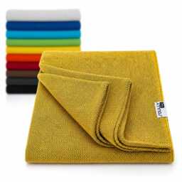 Yellow Throw Blanket, Recycled Cotton Sofa Cover, Large Woven Bed Mustard Home Decor Ecofriendly - thumbnail 1