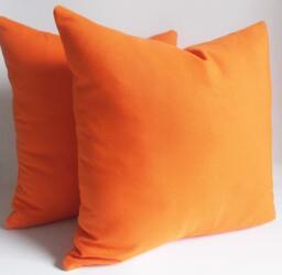Orange Pillow Cover Set Cotton Canvas Blend, 22x22 Decorative Throw Pillows