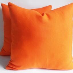 Orange Pillow Cover Set Cotton Canvas Blend, 22x22 Decorative Throw Pillows - thumbnail 2