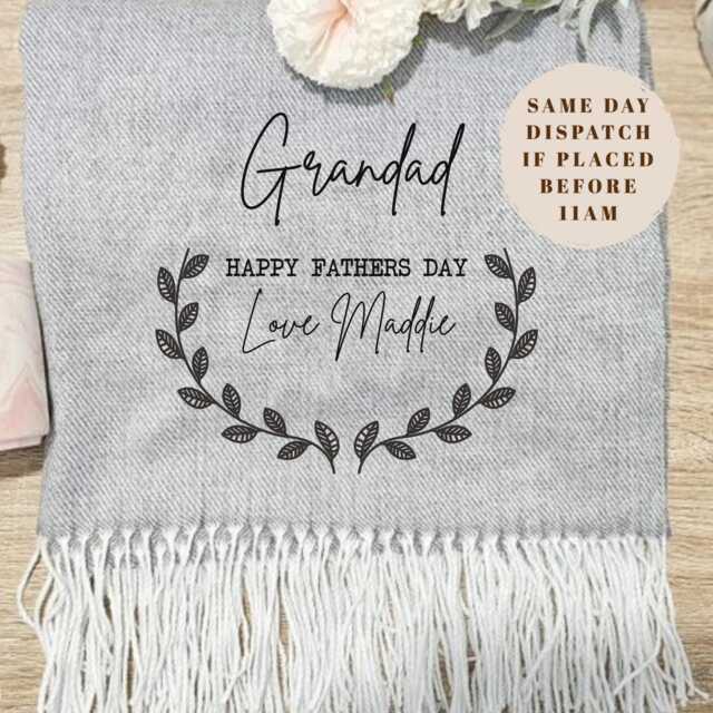 Personalised Blanket, Fathers Day Gift, Grandad Gifts, Gift For Him, Throw Home Decor, First - image 1
