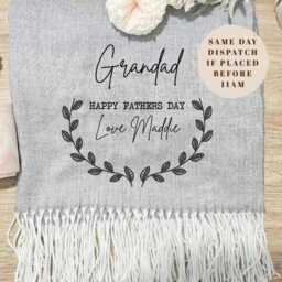 Personalised Blanket, Fathers Day Gift, Grandad Gifts, Gift For Him, Throw Home Decor, First - thumbnail 1