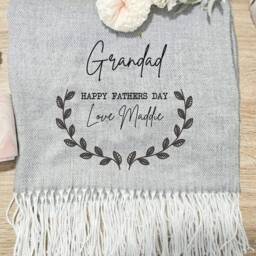 Personalised Blanket, Fathers Day Gift, Grandad Gifts, Gift For Him, Throw Home Decor, First - thumbnail 3