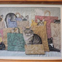 Unframed Completed Cross Stitch Wall/Table Decor New Larger Sizes - 12 X 15 Or 11 14 - thumbnail 2