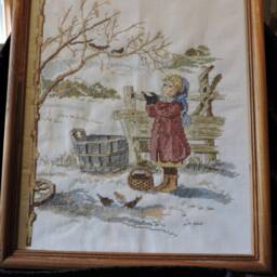 Unframed Completed Cross Stitch Wall/Table Decor New Larger Sizes - 12 X 15 Or 11 14 - thumbnail 3