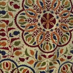 Suzani Quilt Throw Blanket Multicolor Handmade Embroidery Decor - thumbnail 3