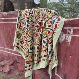 Suzani Quilt Throw Blanket Multicolor Handmade Embroidery Decor - thumbnail 4