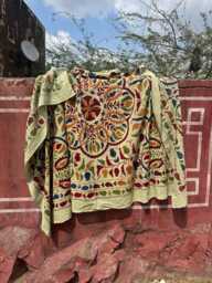 Suzani Quilt Throw Blanket Multicolor Handmade Embroidery Decor - thumbnail 1