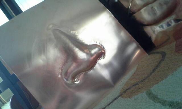 Copper Sculpture Lips Nose - image 1